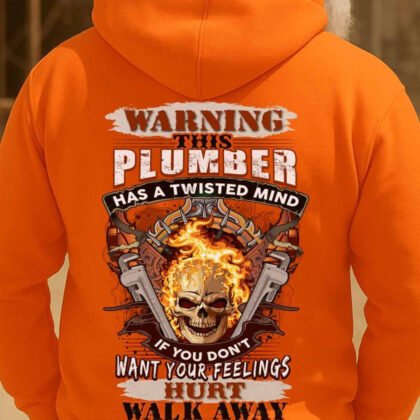 Warning Twisted Mind Plumber Apparel - Skull Flame